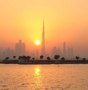 Sunset on the Burj Khalifa